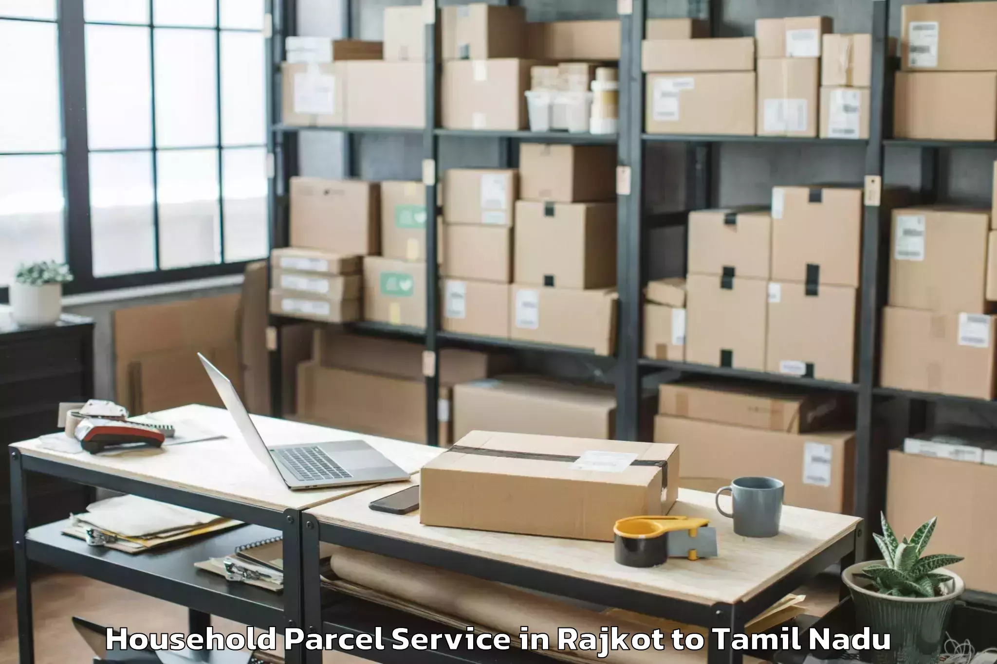 Easy Rajkot to Thanjavur Airport Tjv Household Parcel Booking